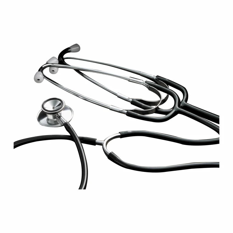 DUKAL Teaching Dual Head Stethoscope, Aluminum, Black, 22"