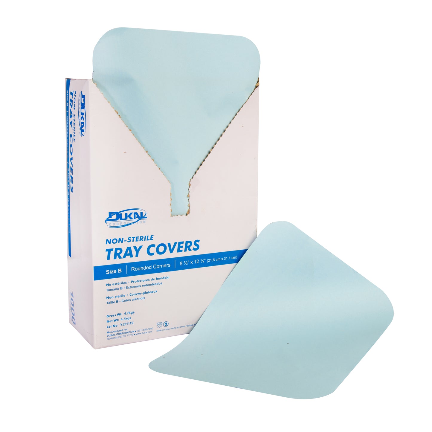 DUKAL MVP TRAY COVERS, 8.50" x 12.25", Blue or White, Bulk Pack, 2000/cs