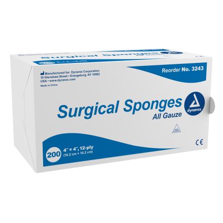 Dynarex Gauze Sponges, Bulk Packaging, Various Sizes, Various Quantities