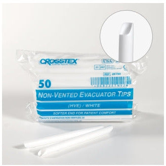 Crosstex International High Volume Evacuation Tip, Non-Vented, White