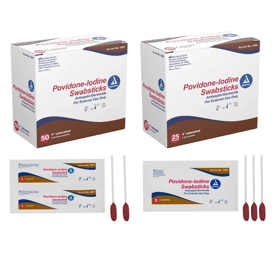 Dynarex Povidone Iodine Swabsticks, Various Options